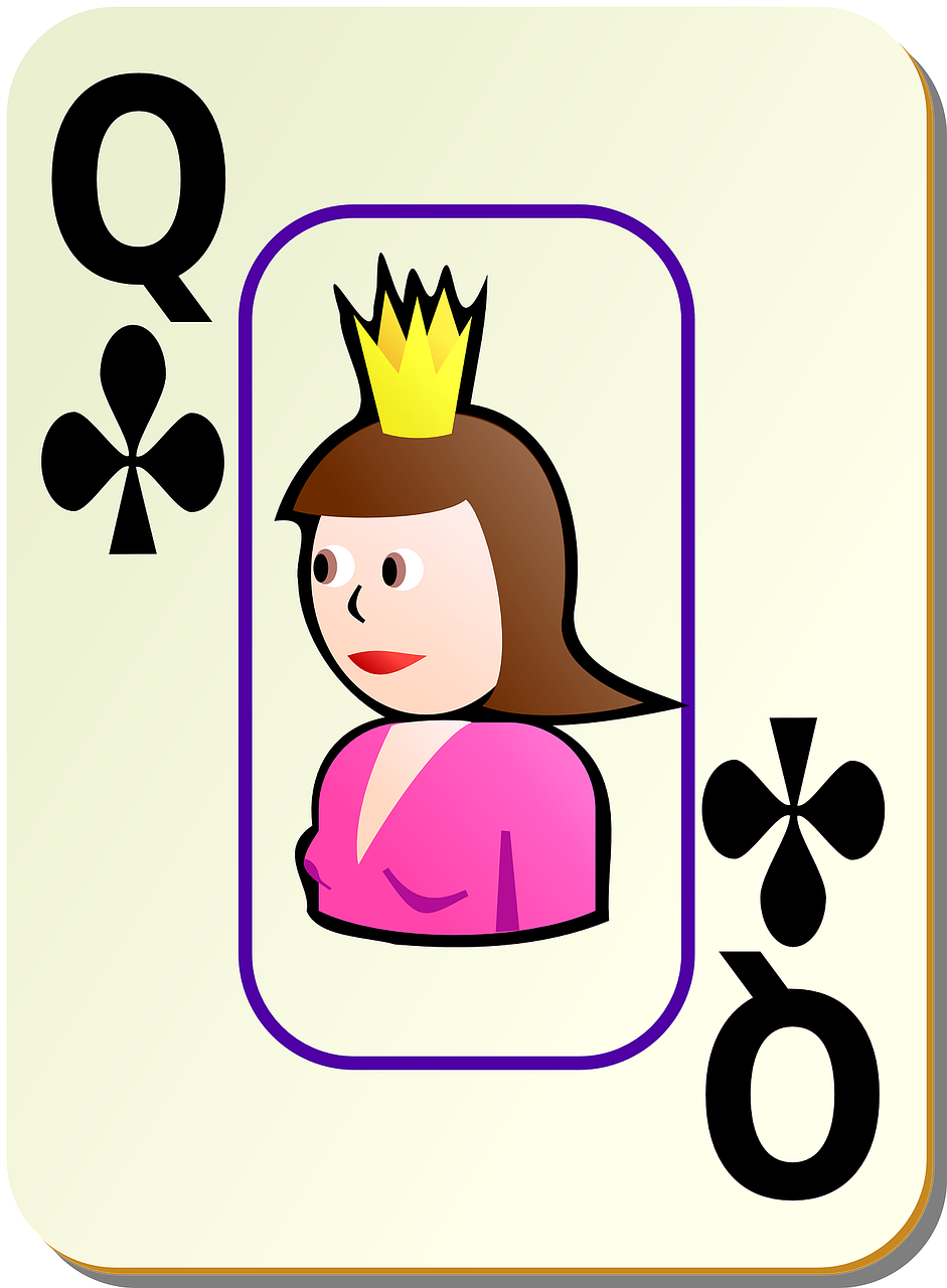 clubs queen card free photo