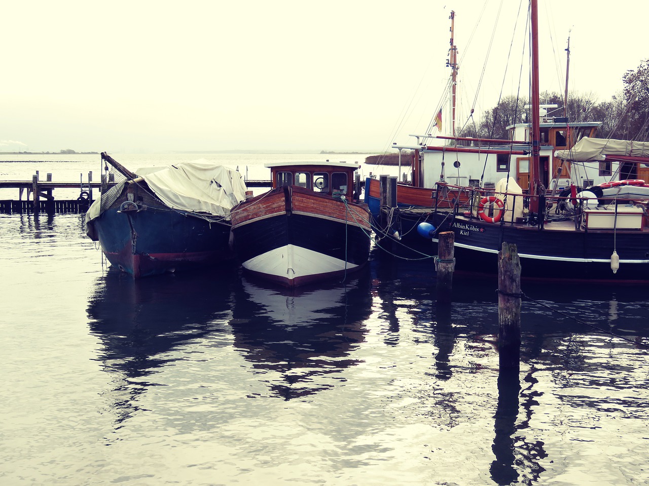 coast port fishing boats free photo