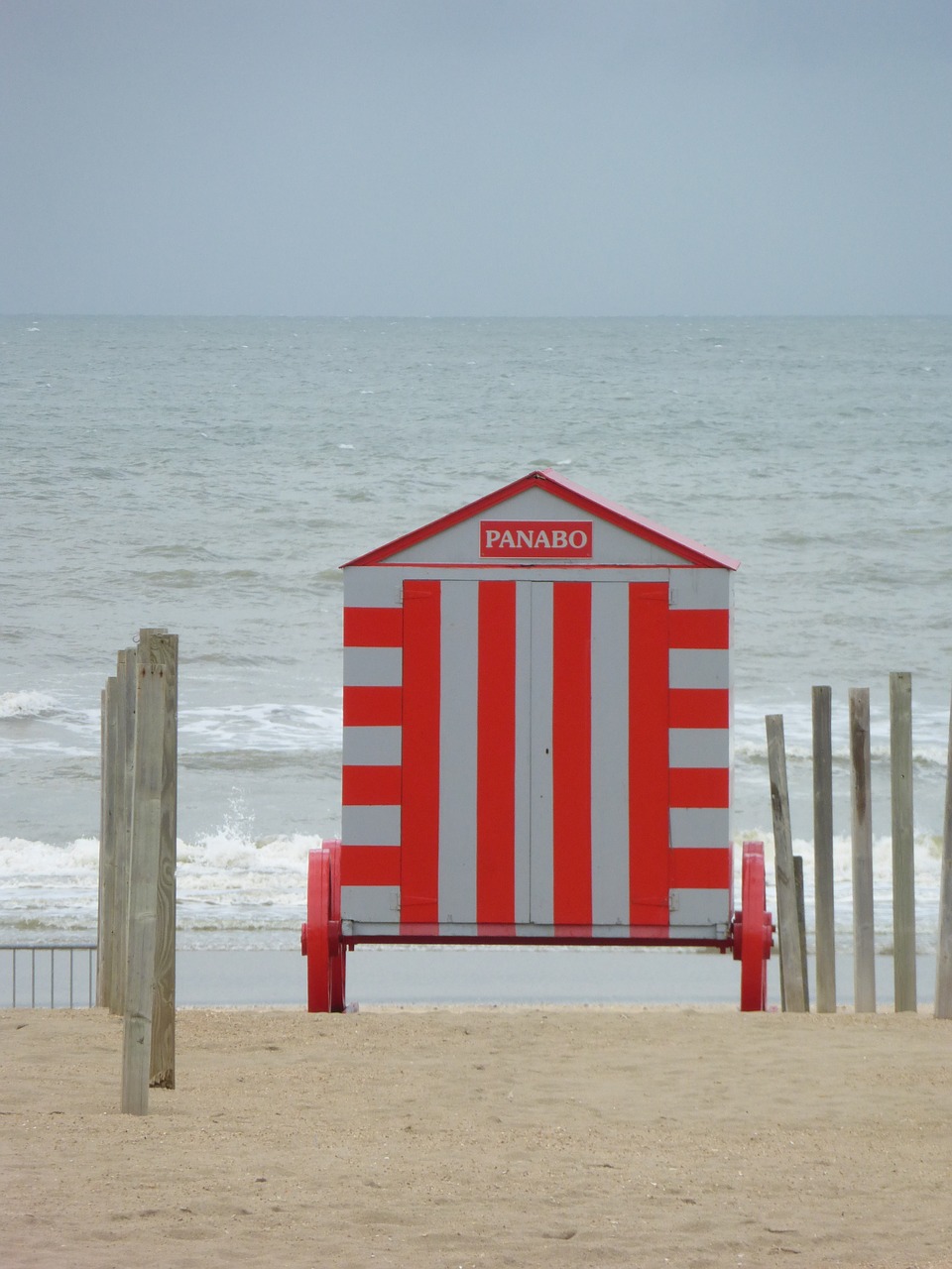 coast belgium beach hut free photo