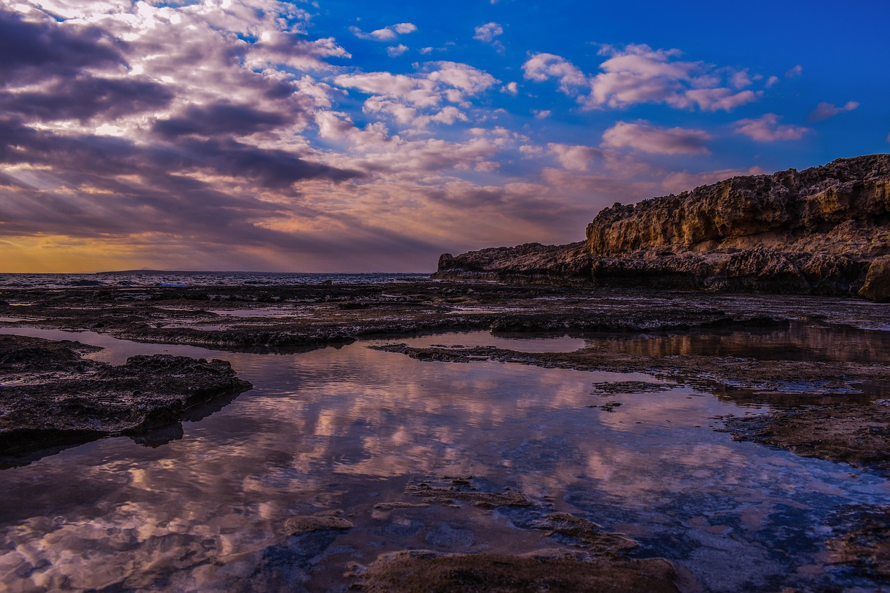 coast sea reflections free photo