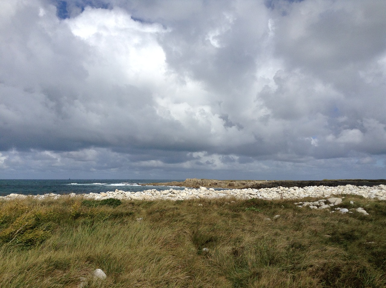 coast sea clouds free photo