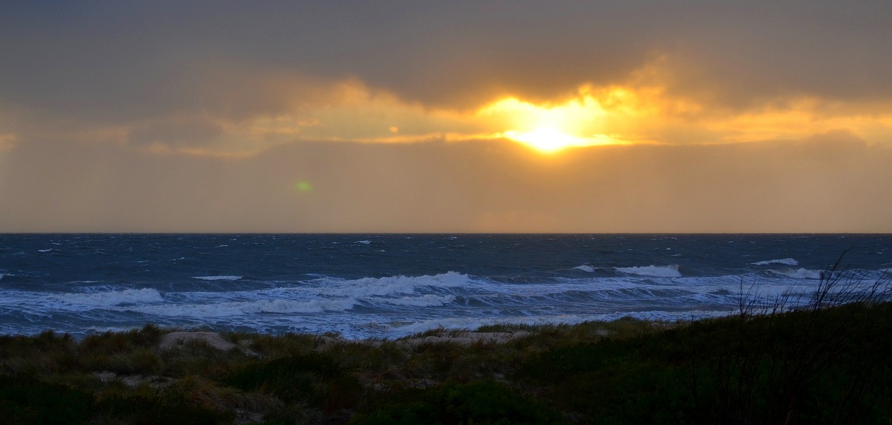 coast sunset shore free photo