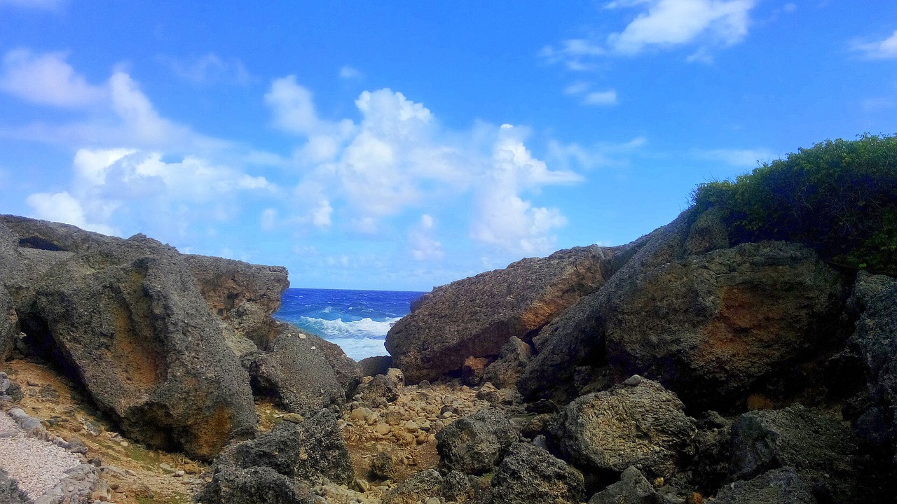 coast rocks sea free photo