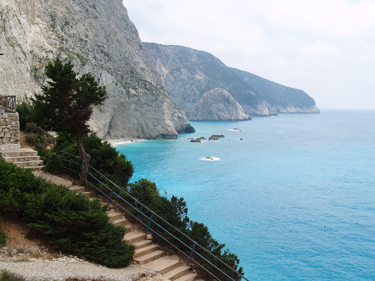 coast stairs path free photo