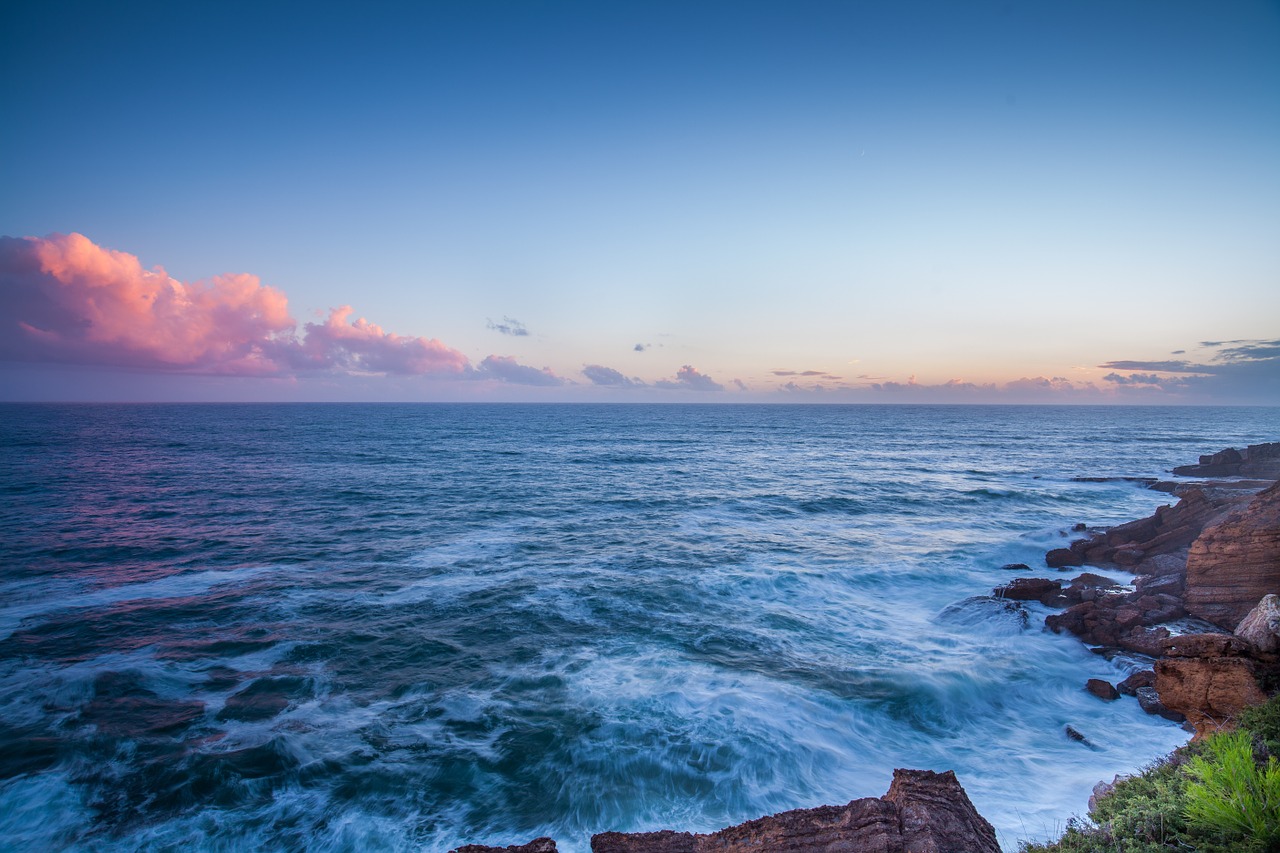 coastline ocean waves horizon free photo