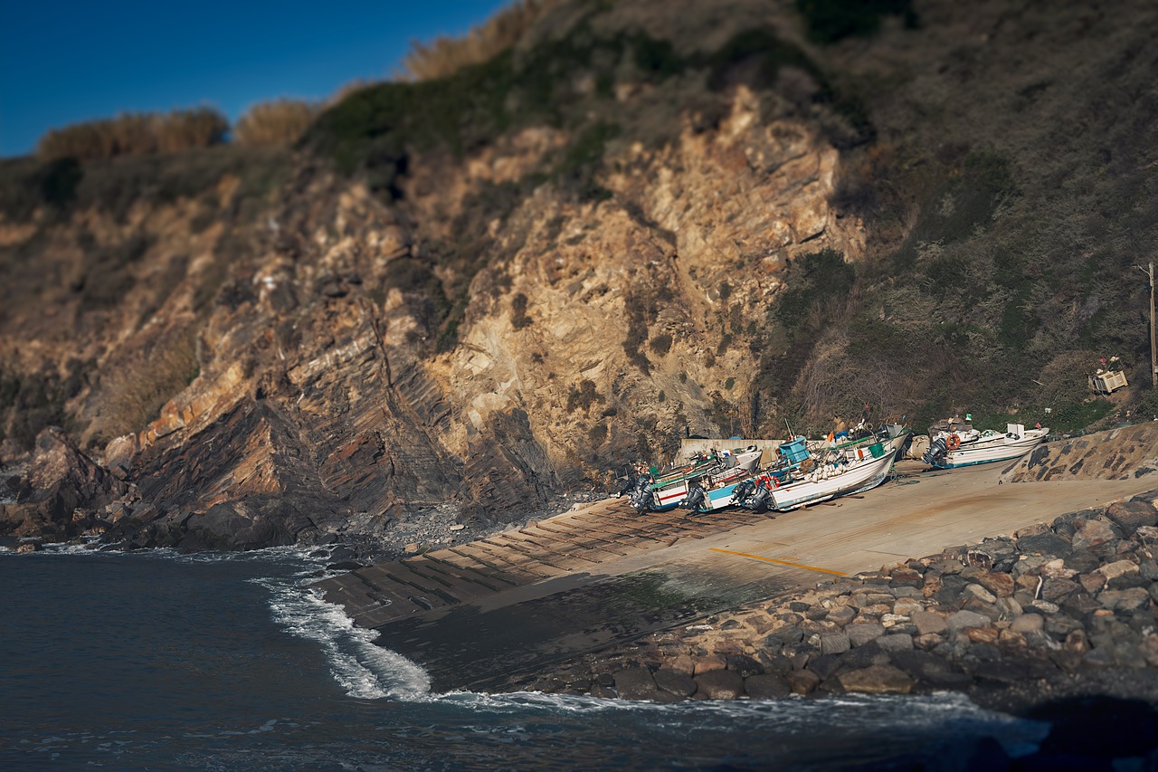 coastline  boats  fisher free photo