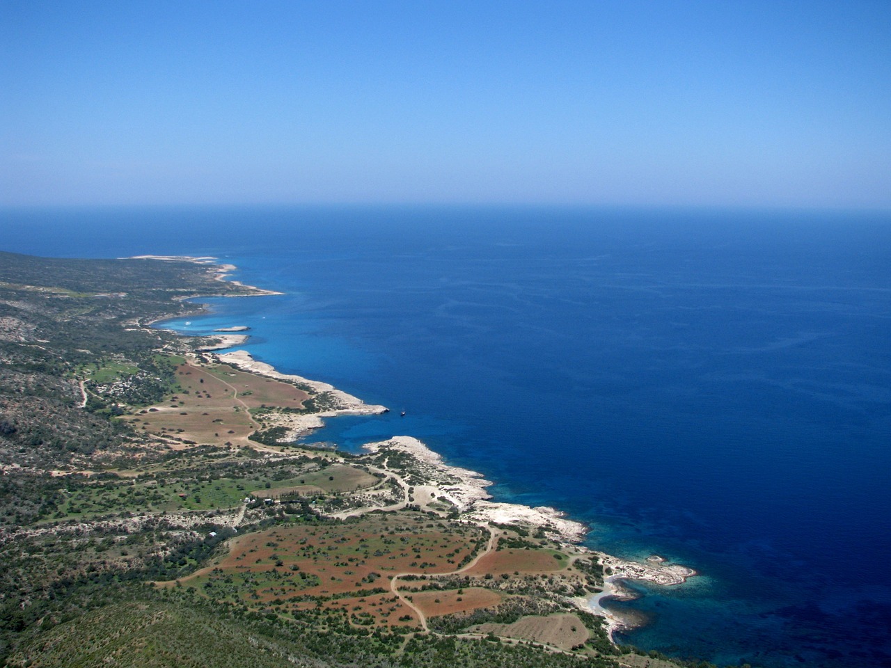 coastline cyprus mediterranean free photo