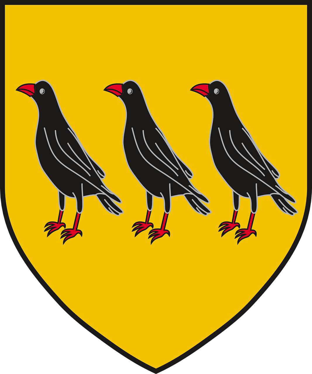 coat of arms borch three jackdaws no background free photo