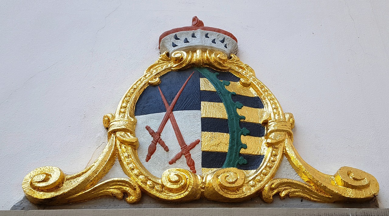 coat of arms saxony gold free photo