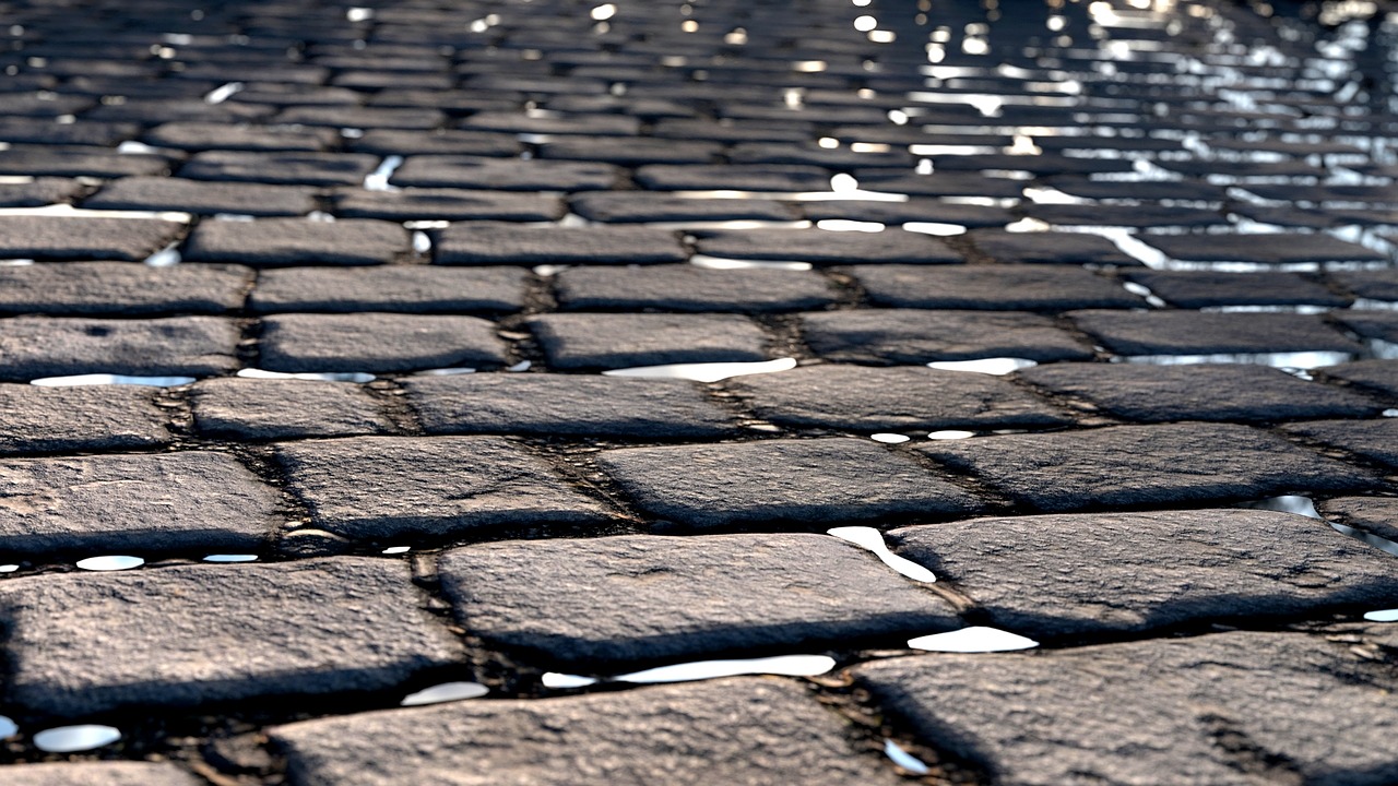 cobblestone street vintage free photo