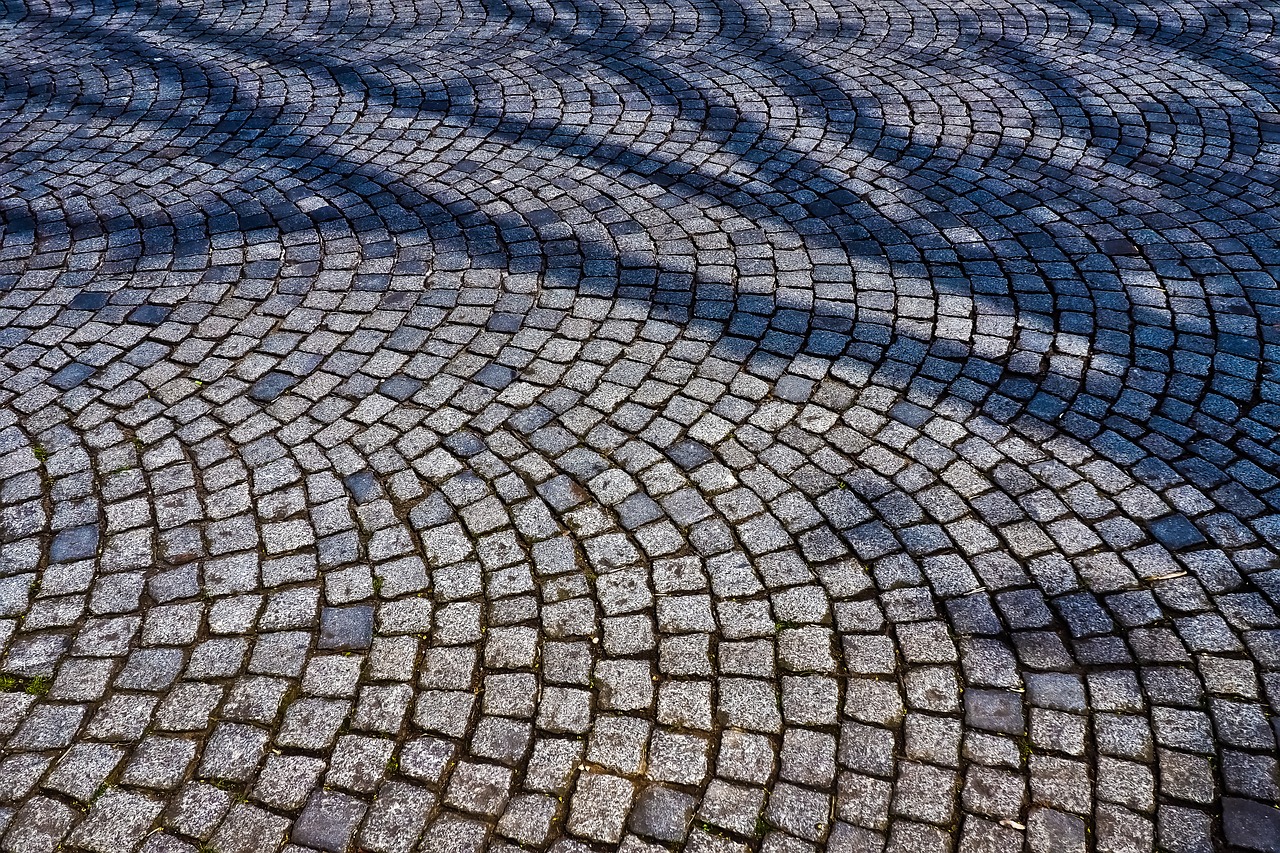 cobblestone  patch  road free photo