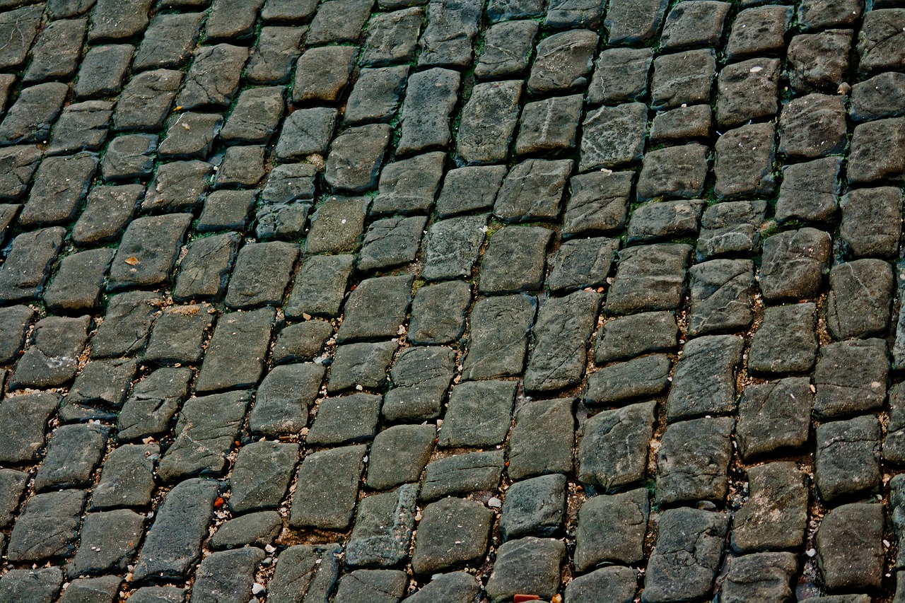 cobblestone stone floor road free photo