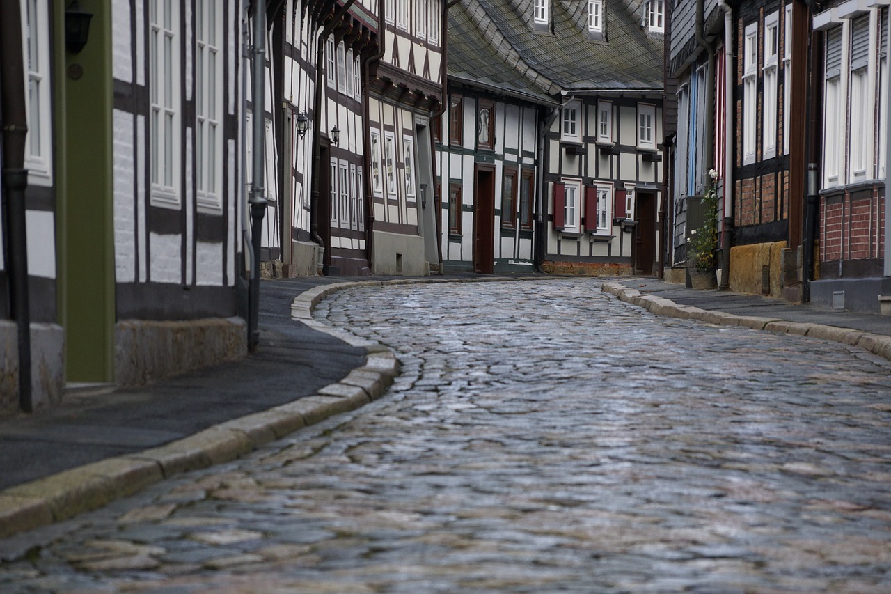 cobblestone goslar unesco free photo