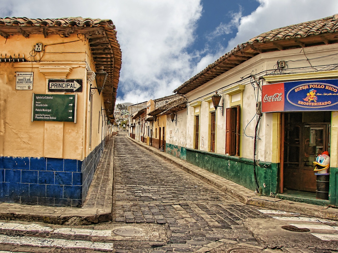 cobblestone street guatemala central america free photo