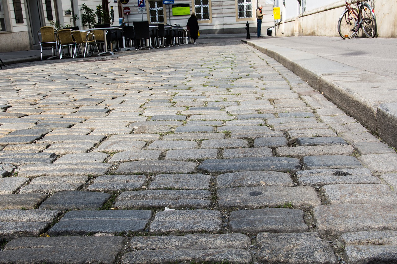 cobblestones paving stones pedestrian zone free photo