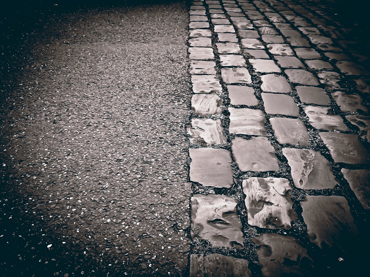 cobblestones road paving stones free photo