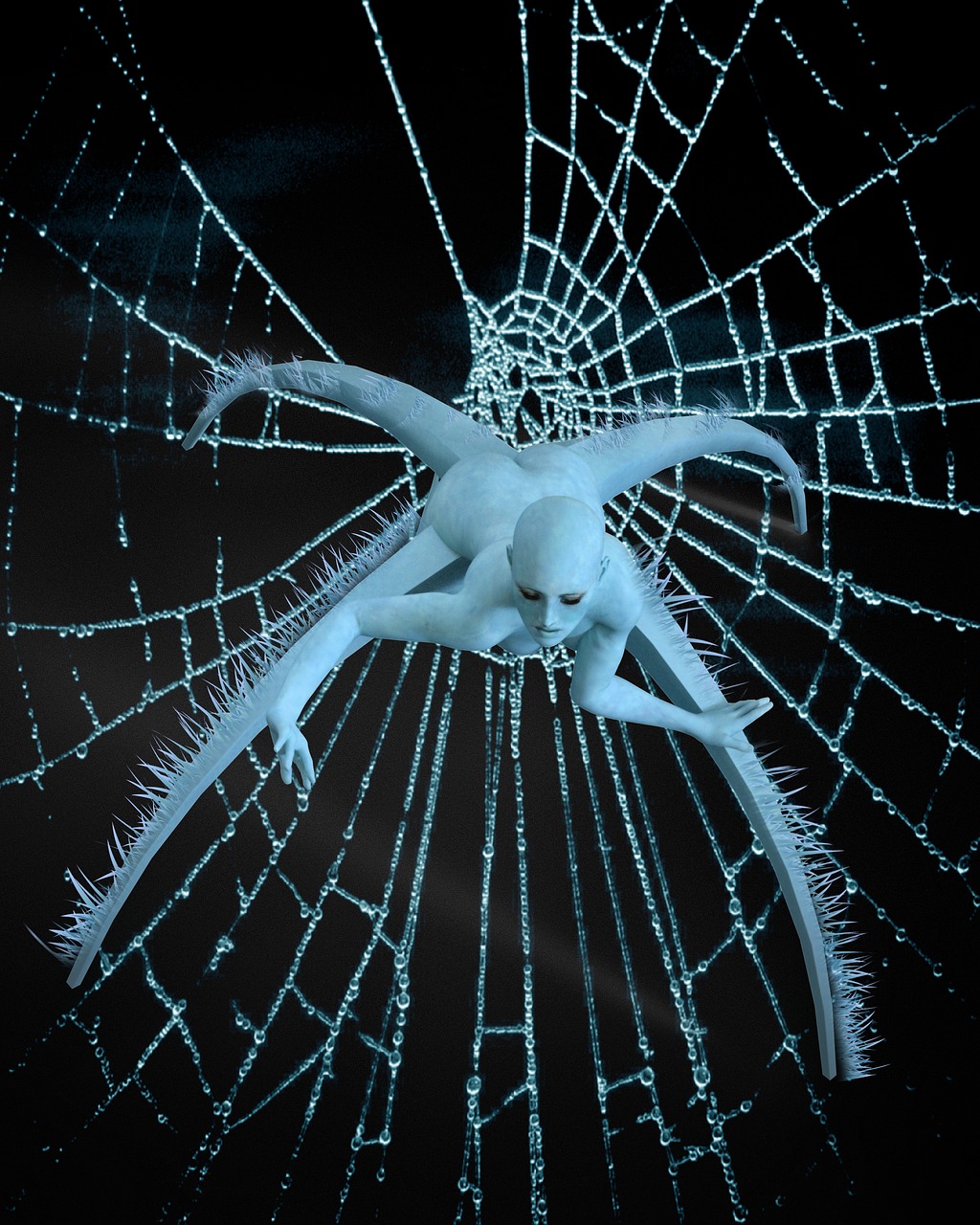 cobweb woman surreal free photo