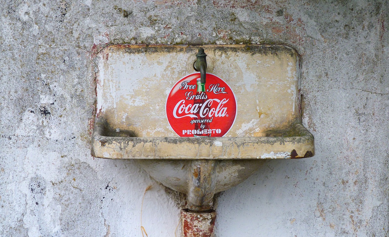 coca cola bathroom sink old free photo