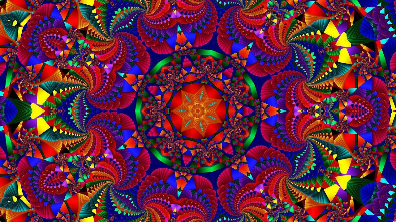 kaleidoscope mandala pattern free photo