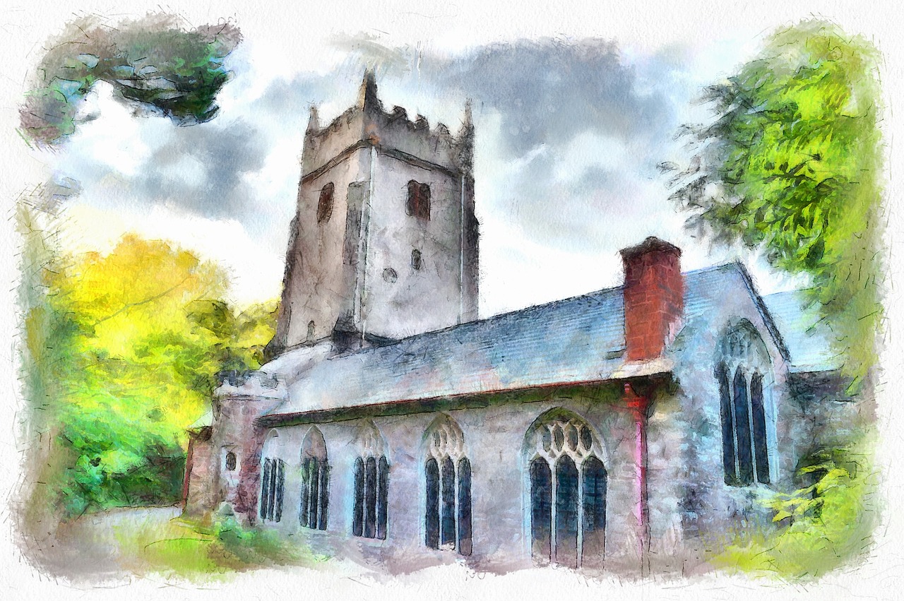 cockington church church old free photo