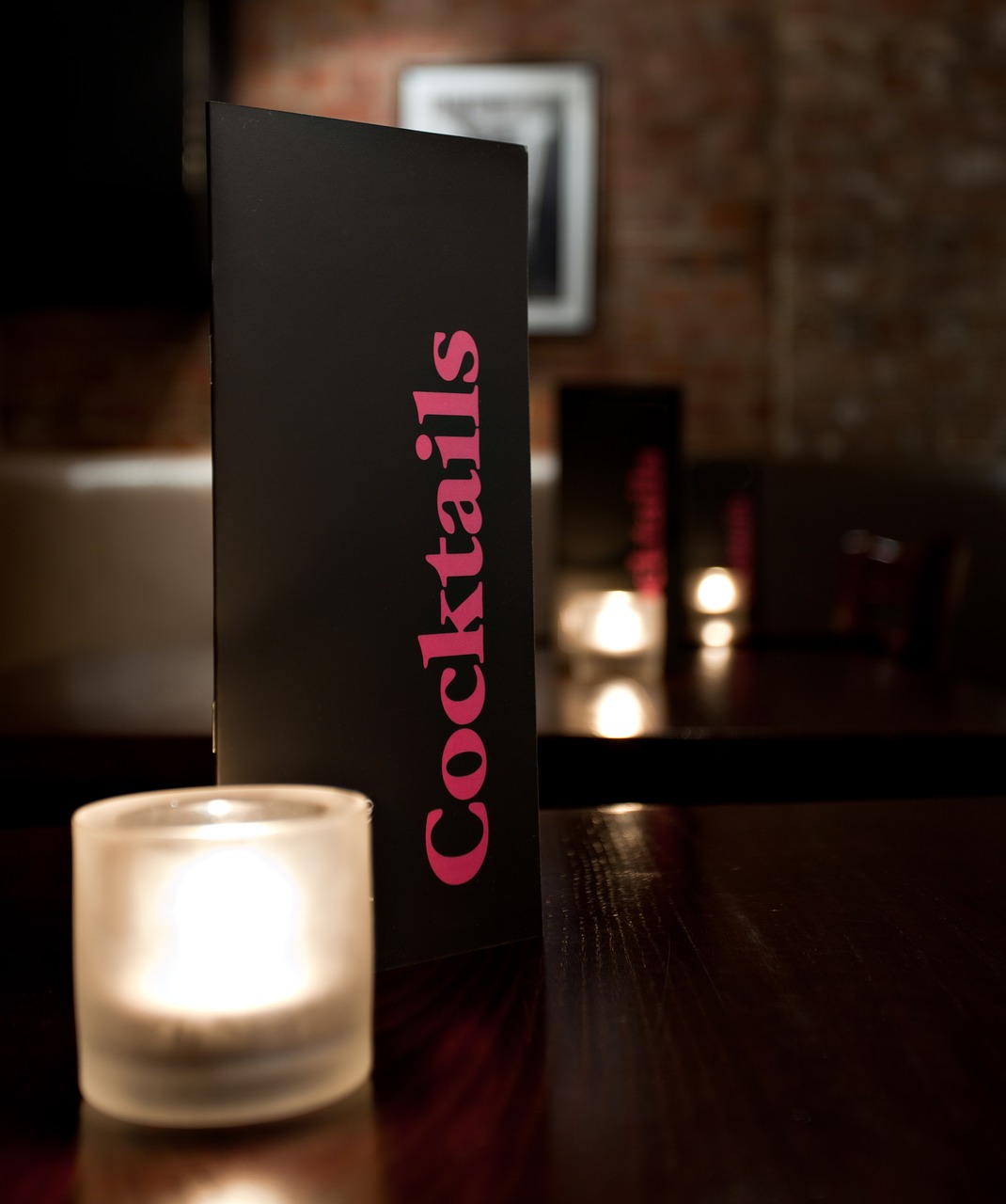 cocktail menu table free photo