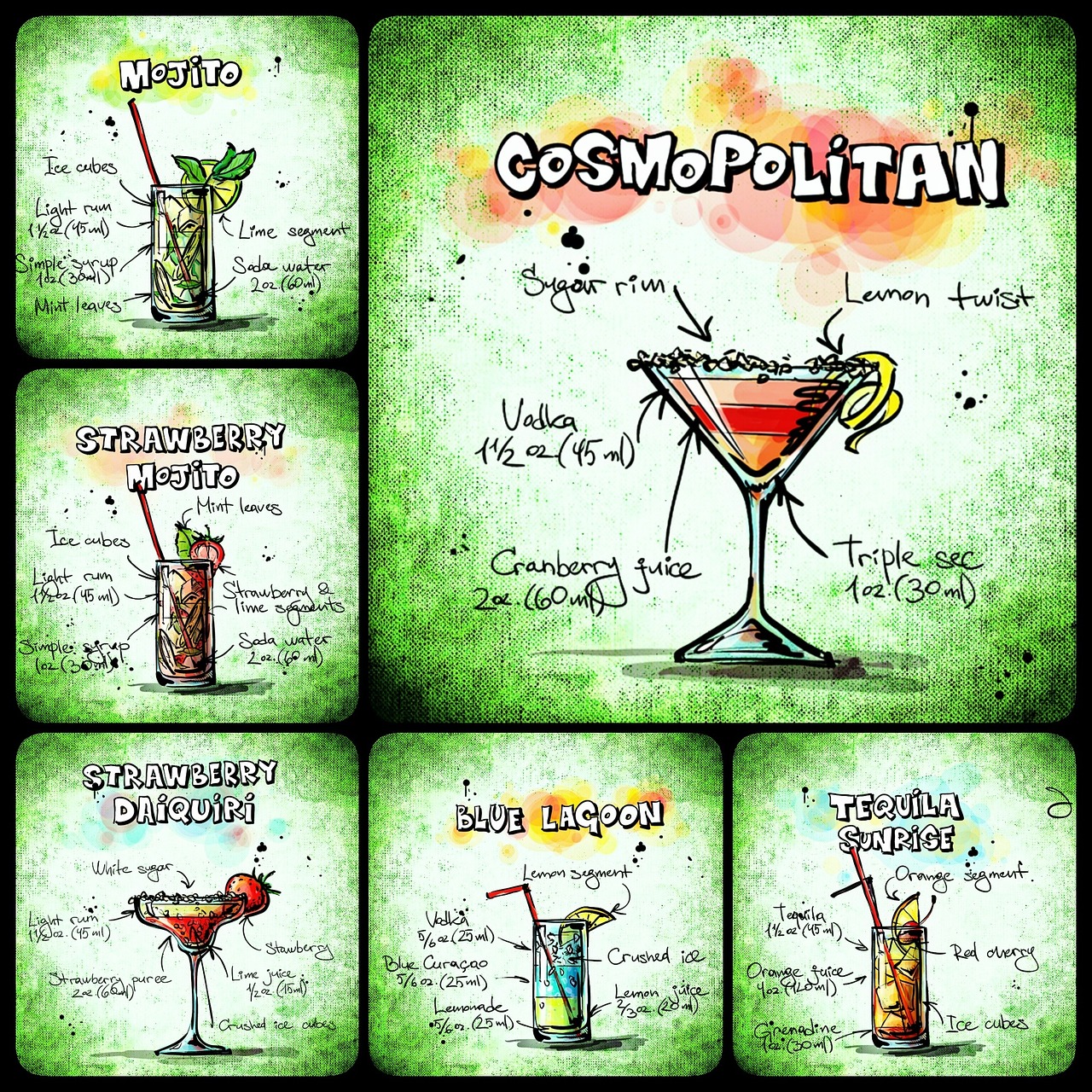 cocktails beverages alcohol free photo