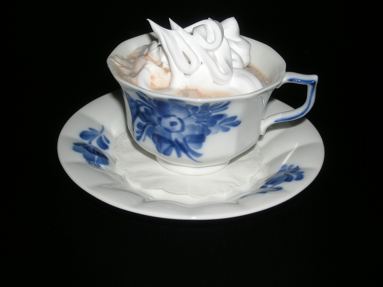 cocoa cup whipped cream free photo