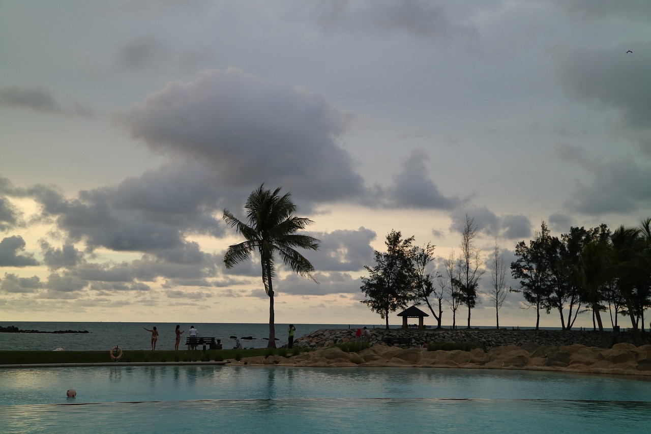 coconut  resort  sunset free photo