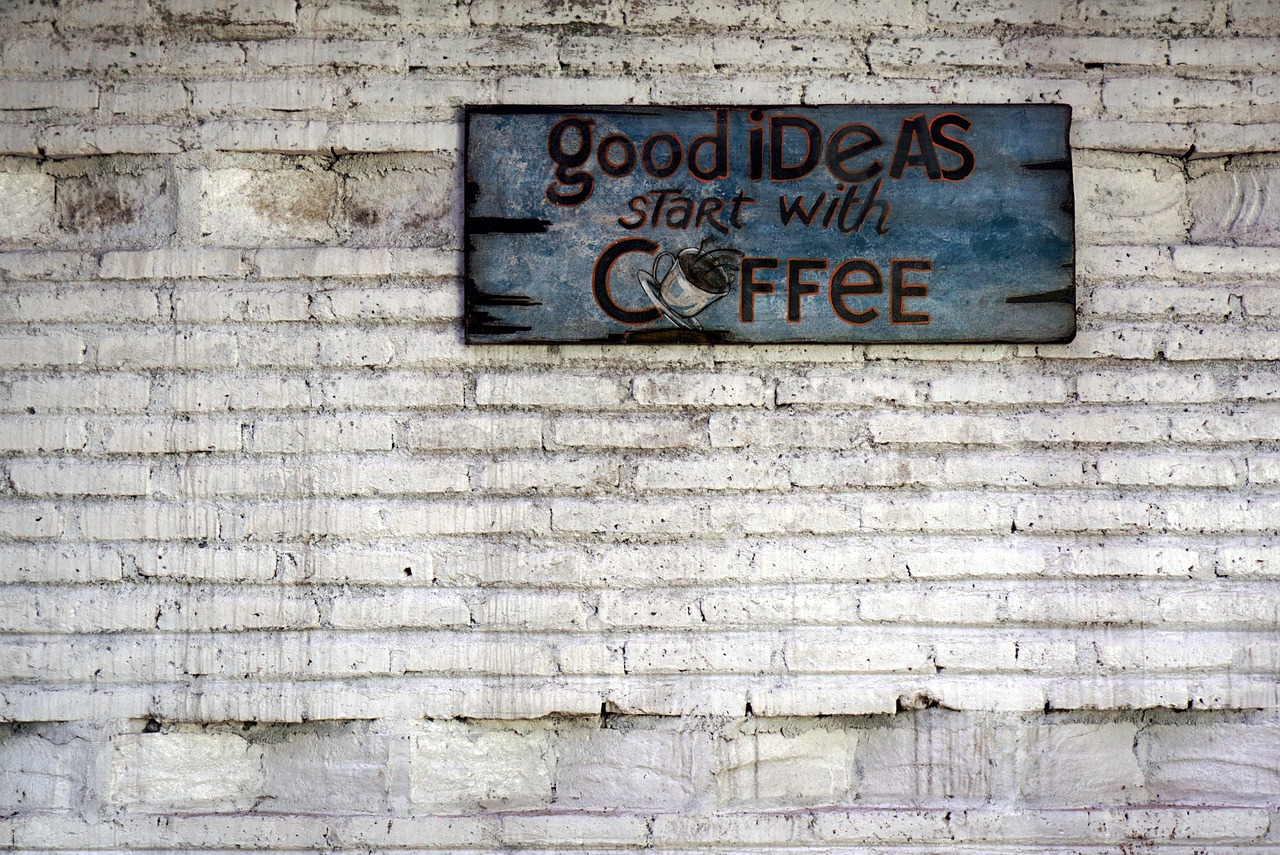 coffee coffee wall brick wall free photo