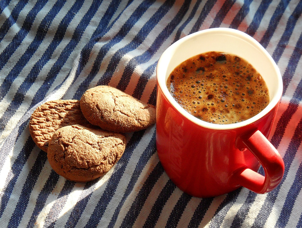 coffee cup of coffee biscuits free photo