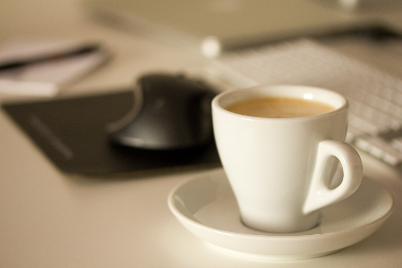 coffee desktop keyboard free photo