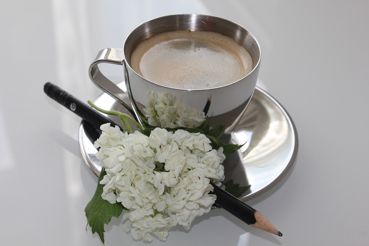 coffee flower still life free photo