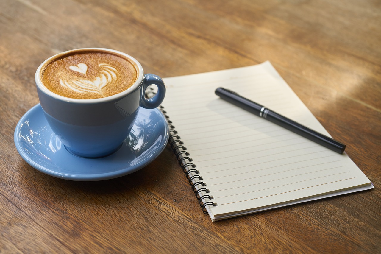 coffee pen notebook free photo