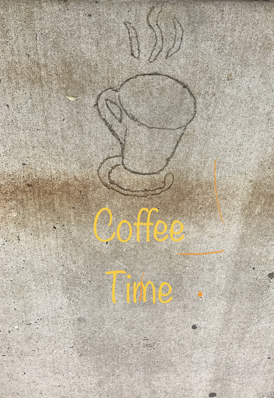 coffee cup sidewalk art free photo