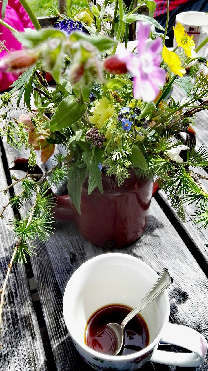 coffee wildflowers coziness free photo