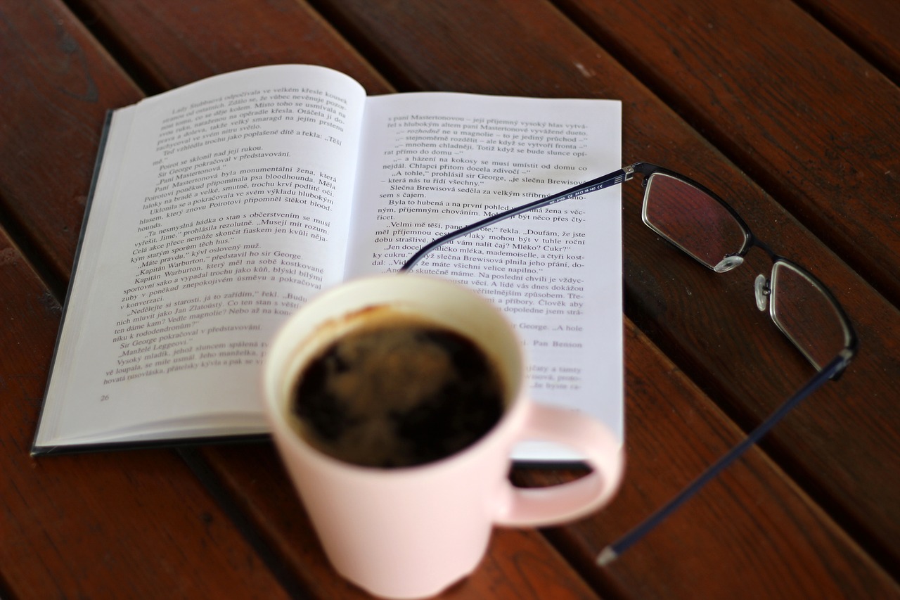 coffee book glasses free photo