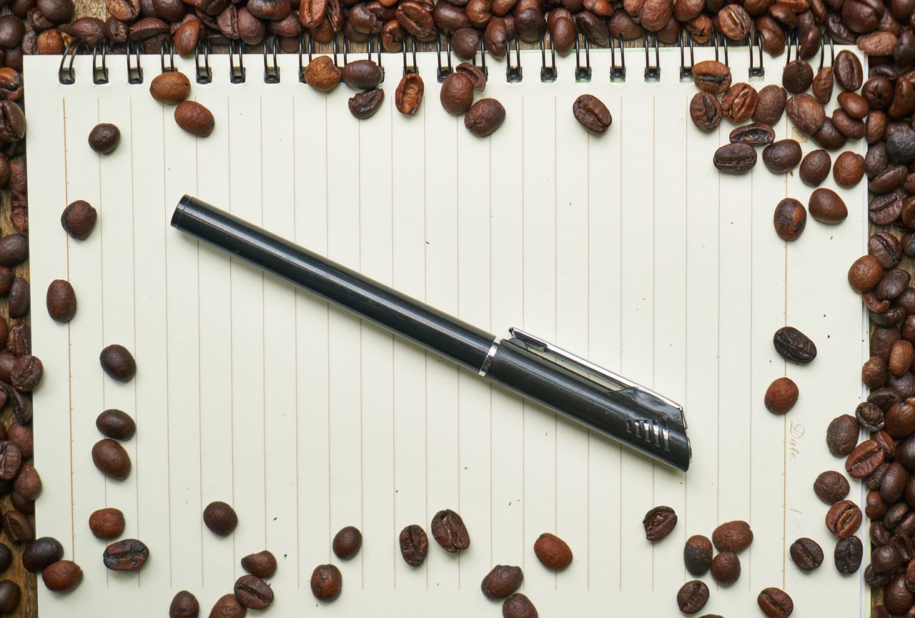coffee notebook pen free photo