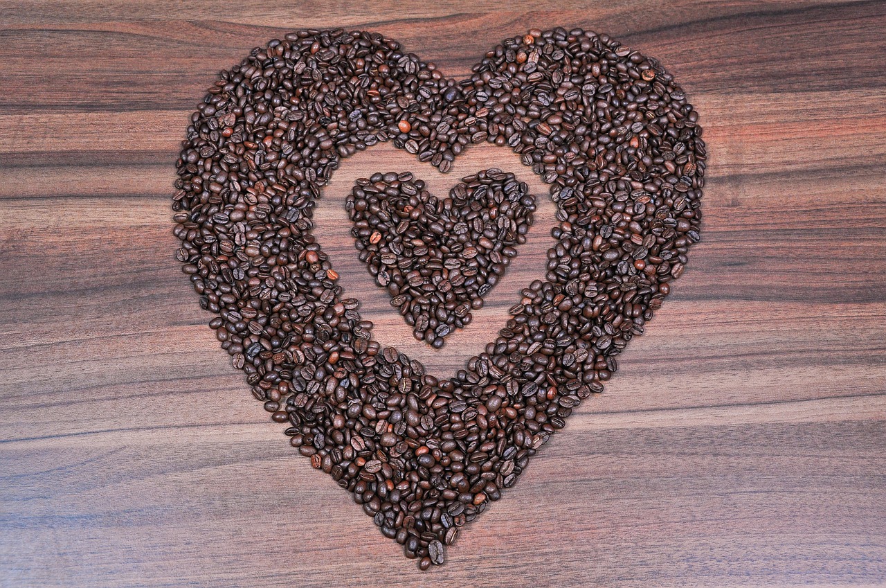 coffee heart coffee beans free photo
