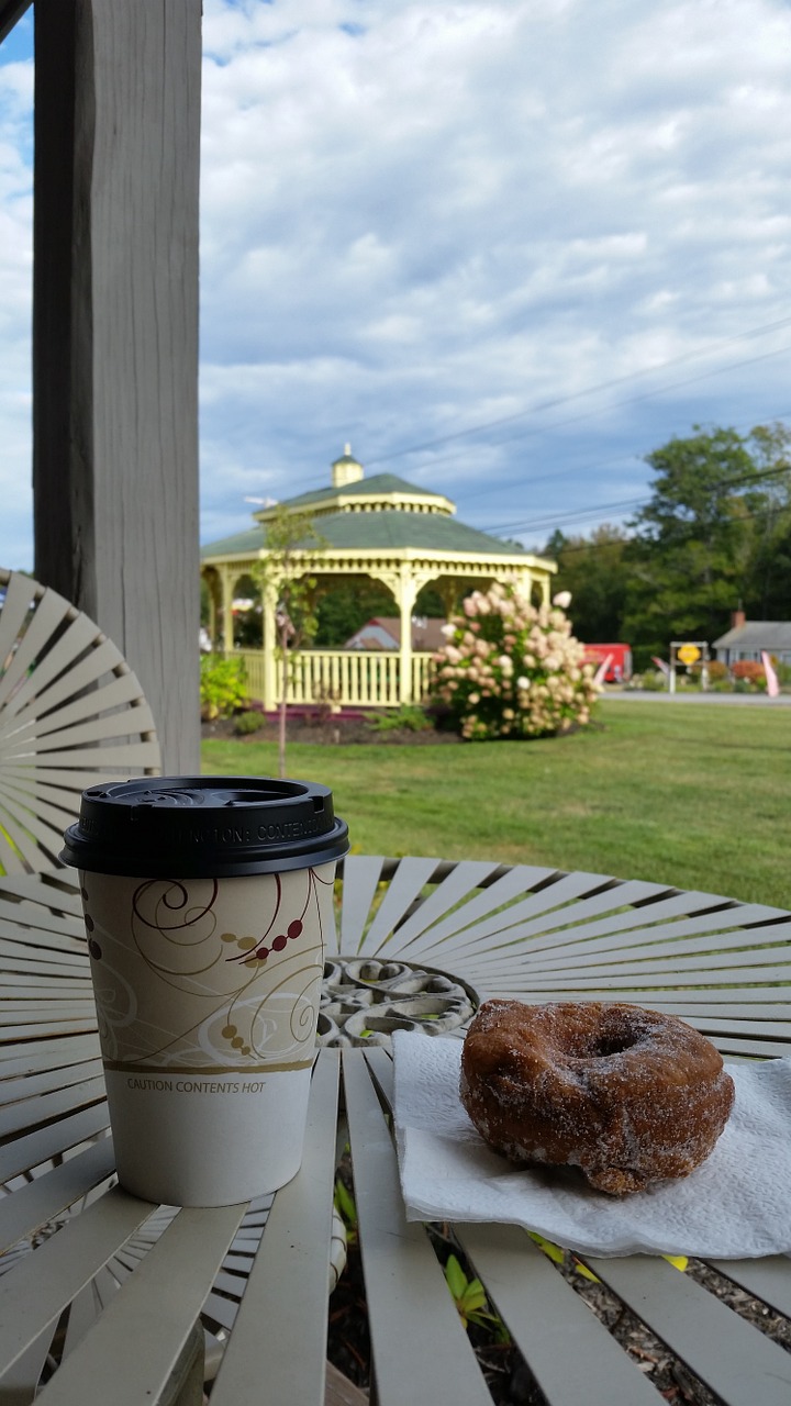 coffee donut napkin free photo