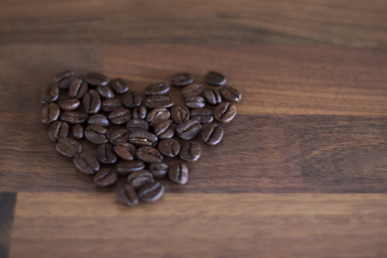 coffee beans heart love free photo