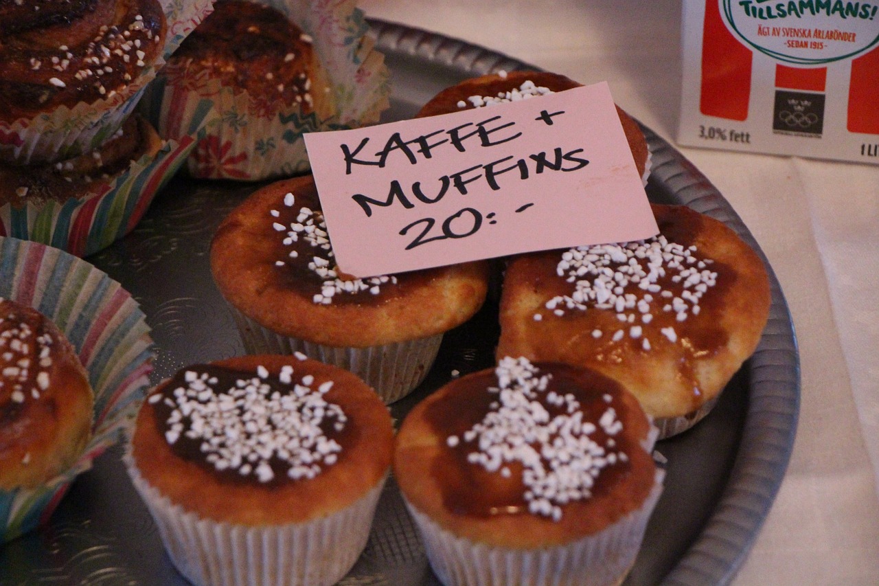 coffee break muffins price tag free photo