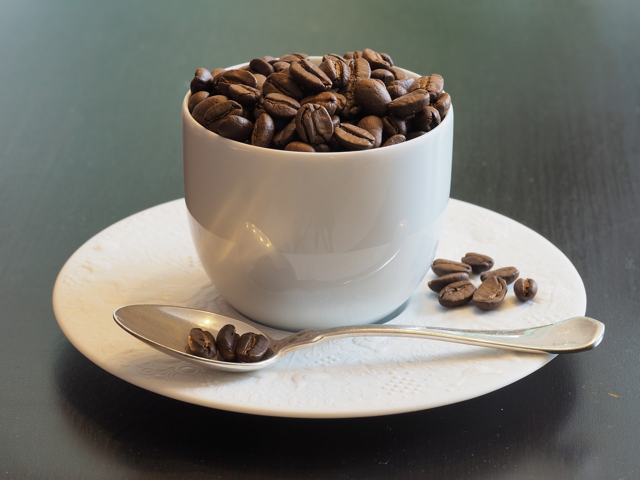 coffee cup coffee beans still life free photo