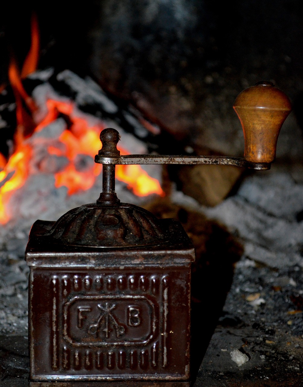 coffee grinder grinder fireplace free photo
