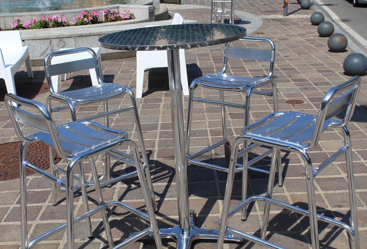 coffee table chairs outdoors free photo