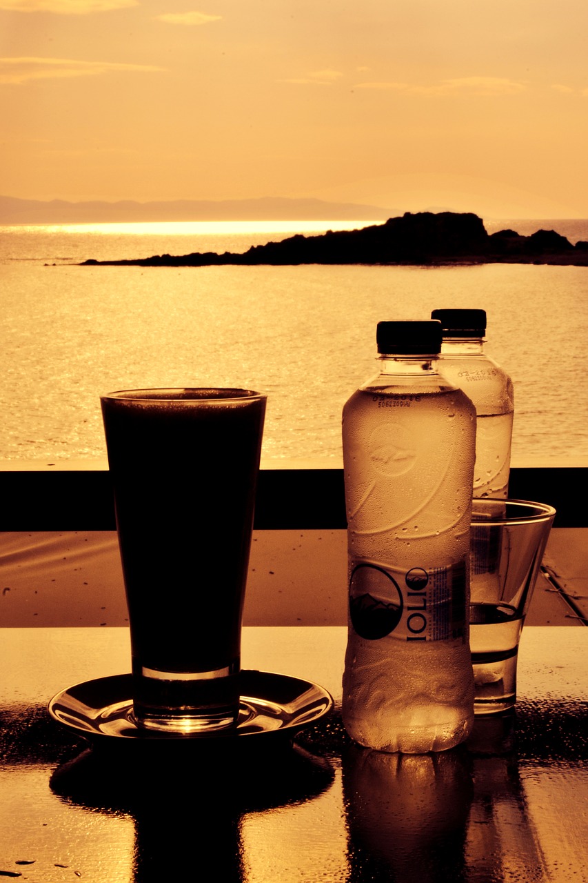 coffee with a view coffee by the sea sunset free photo