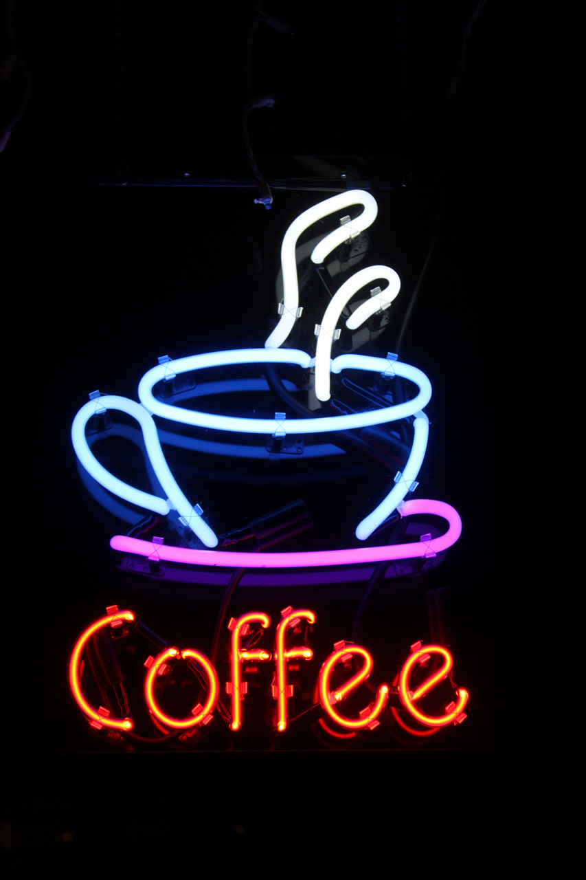 neon sign coffee free photo