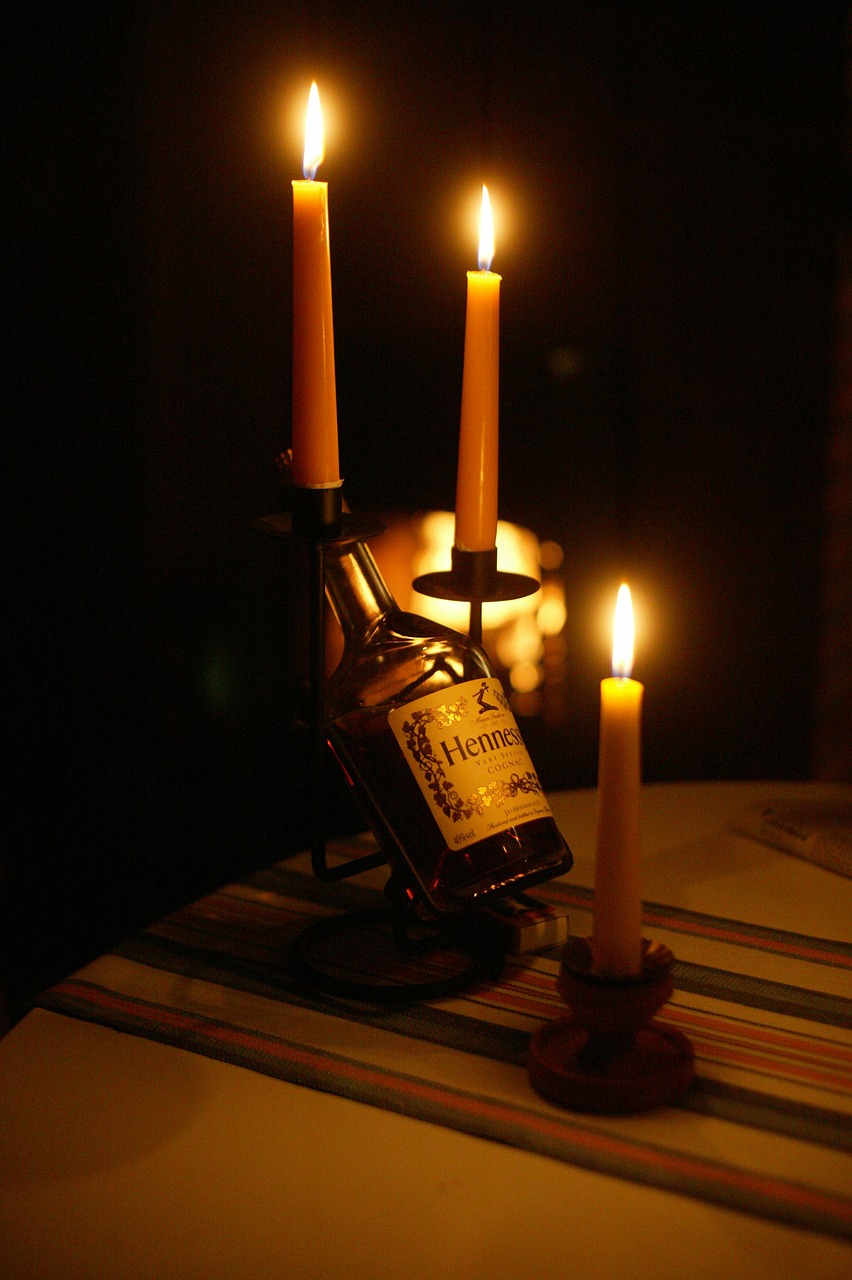 cognac brandy candles free photo