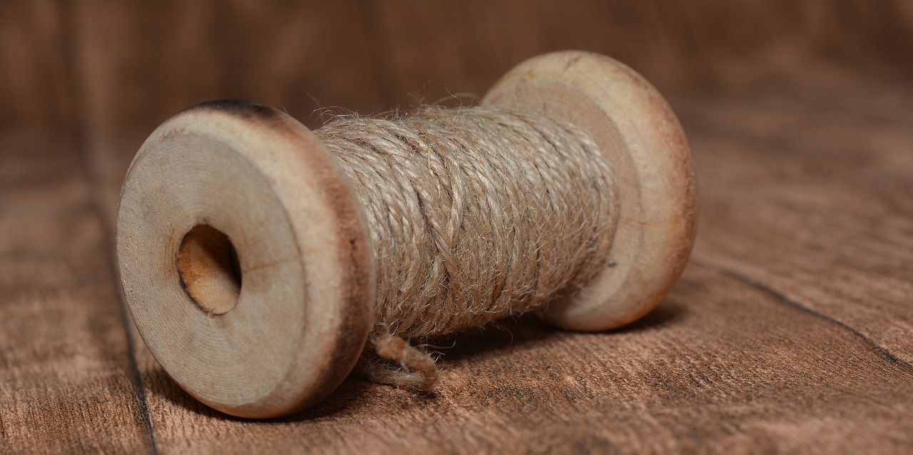 coil wooden reel yarn free photo