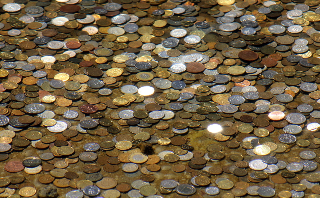 coins  dime  in the water free photo