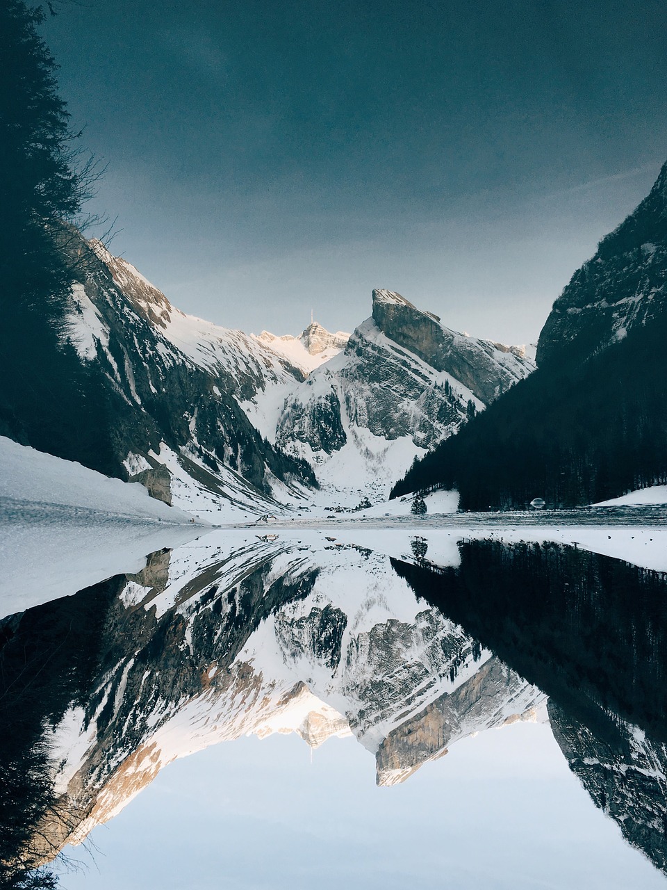 cold lake landscape free photo